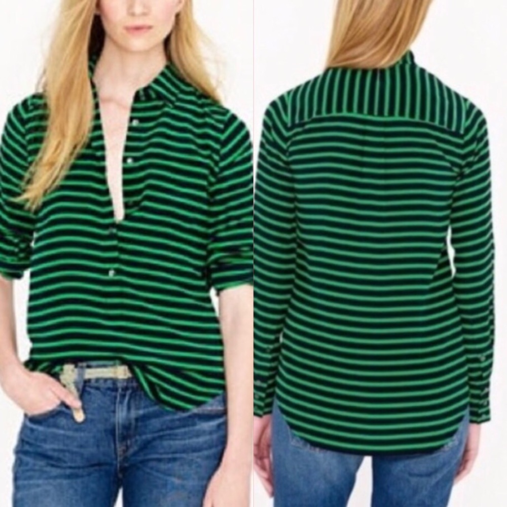J. Crew crepe silk Polly popover blouse/tunic